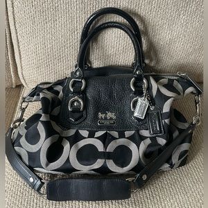 Coach hand bag black and grey